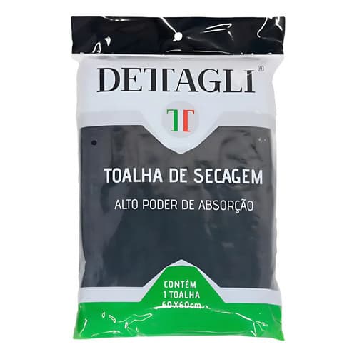 Toalha Pano Dettagli Carro Moto Alta Absorção Resistencia Cinza-escuro