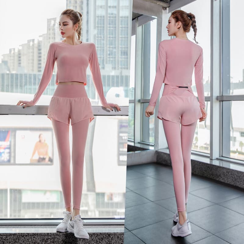Roupas de Yoga outono inverno ginásio de manga comprida profissional High-End manhã correndo roupas iniciantes influenci