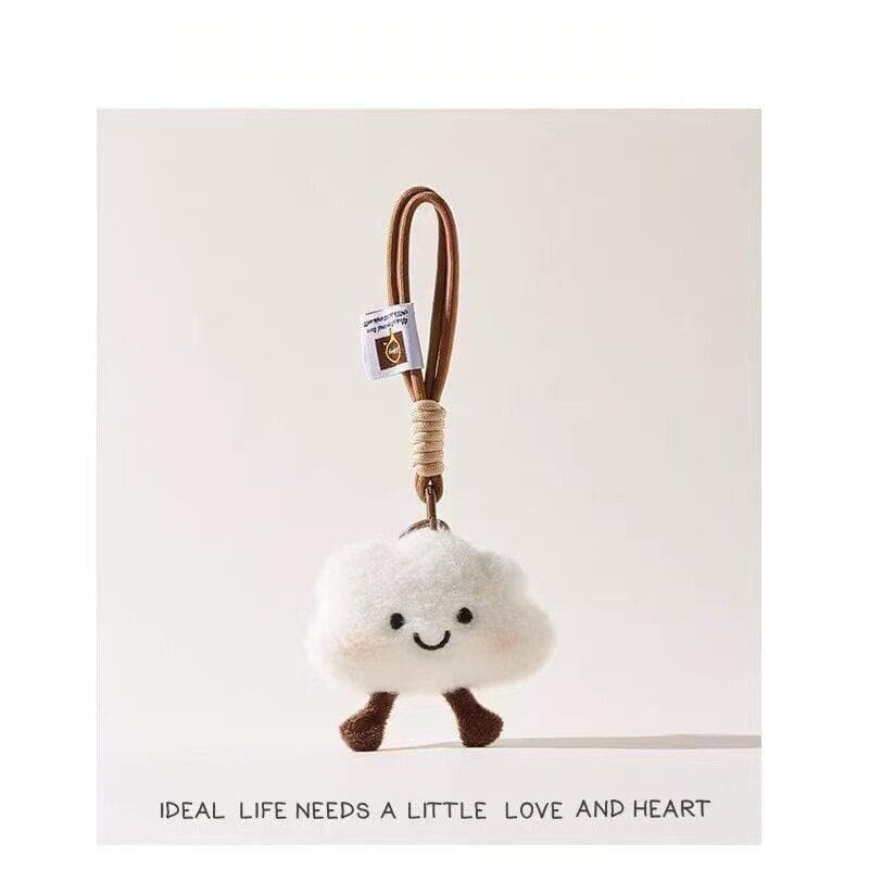 Novo estilo nuvem bonito pelúcia mochila boneca pingente menina casal chaveiro ins saco pingente pequeno presente