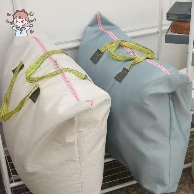 Saco De Armazenamento De Tecido Espesso Super Grande Com Alças De Mão , Organizador De Cobertor De Colcha Resistente , S