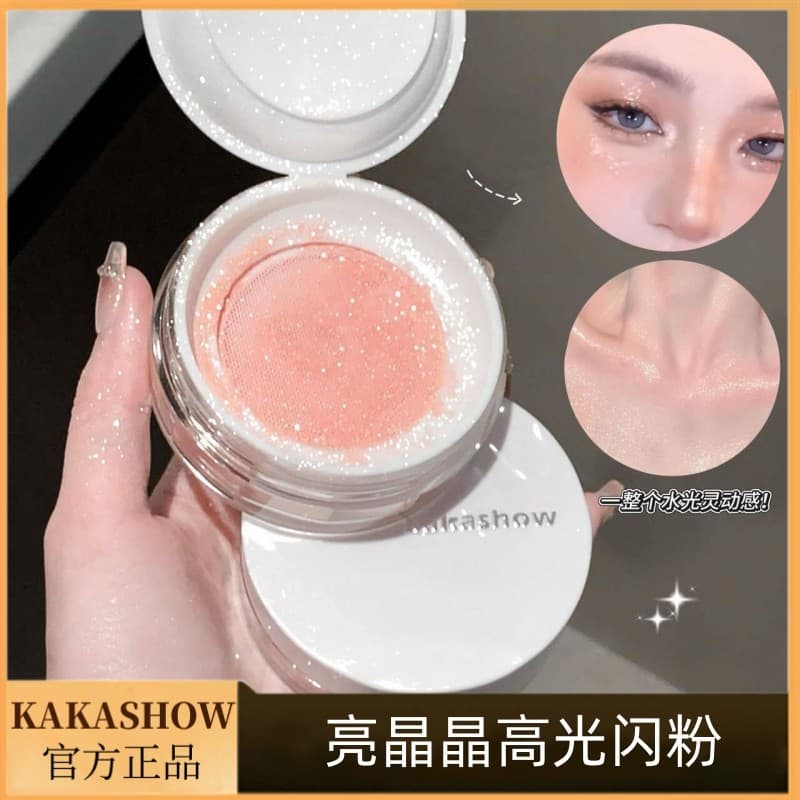 Kakashow brilhante alto brilho Glitter em pó paleta feminino claro Strobe fragmento fino fácil de colorir atmosfera inte