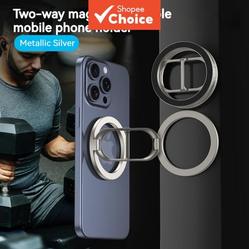 Suporte Magnético Dupla Face Dobrável Para Telefone , Magsafe , Academia , Esteira , Universal , Smartphone