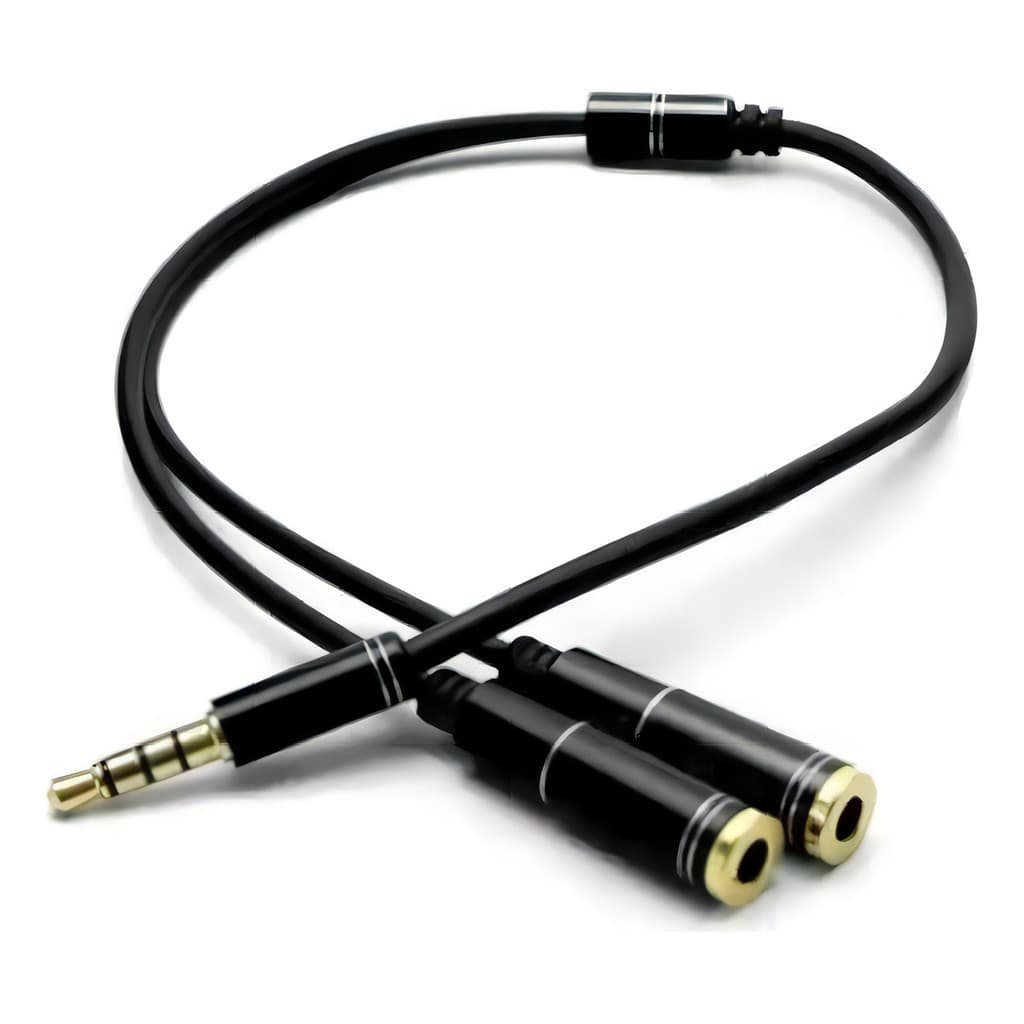 Cabo Adaptador P3(p2 Combo) P/ Fone E Microfone Headset 25cm