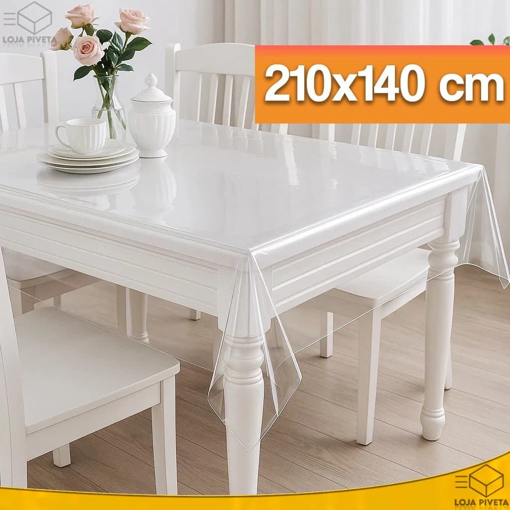 Toalha Caminho de Mesa Protetor Cristal Transparente Impermeável 100% PVC Varios Tamanhos