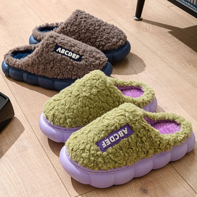 Novo estilo 2024 chinelos de algodão das mulheres dos homens inverno sapatos de algodão masculino ao ar livre usar forro