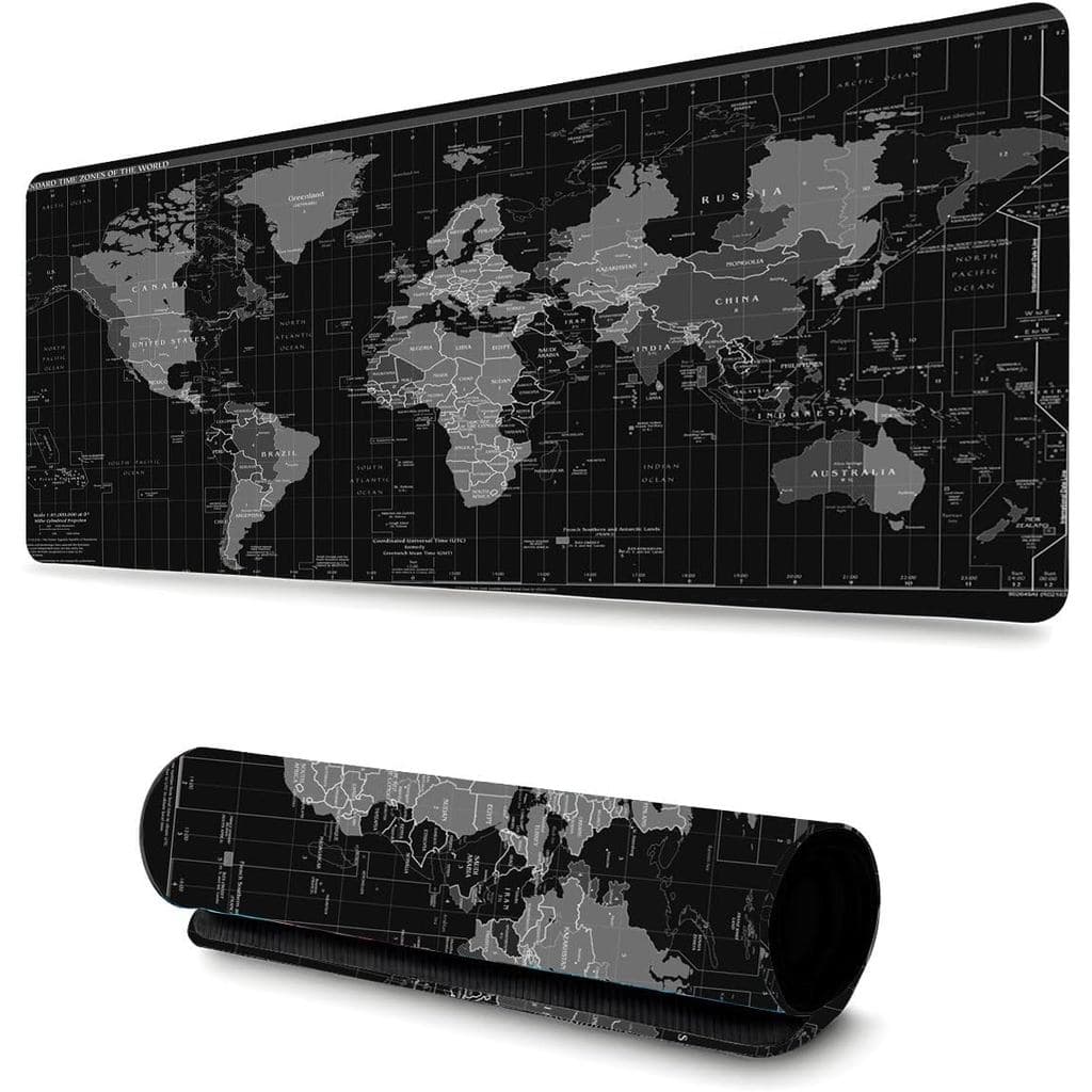 Mousepad Mapa Mundi Gamer 70x35cm Antiderrapante Deskpad Escritório Emborrachado