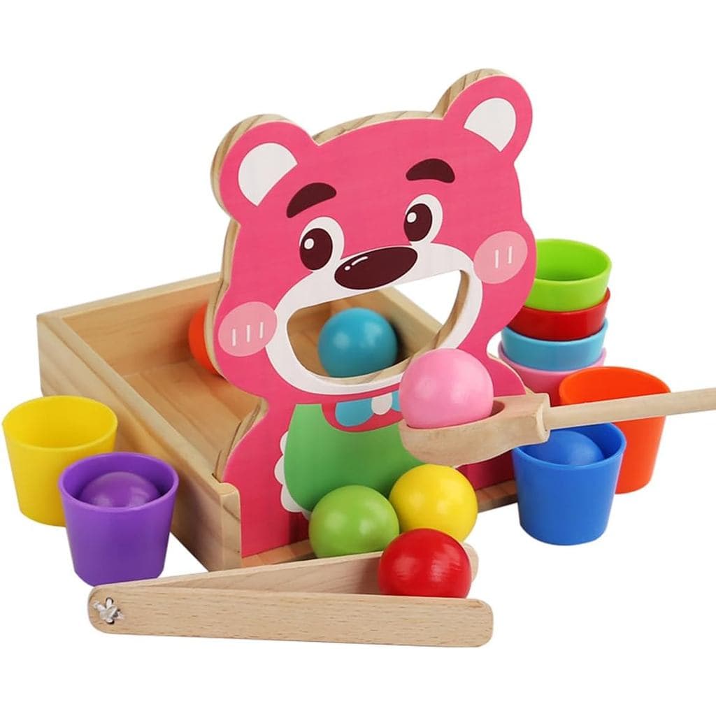 Brinquedo De Alimentação De Madeira Montessori Para Crianças 1-4 , Reconhecimento De Cores De Habilidades Motoras Finas