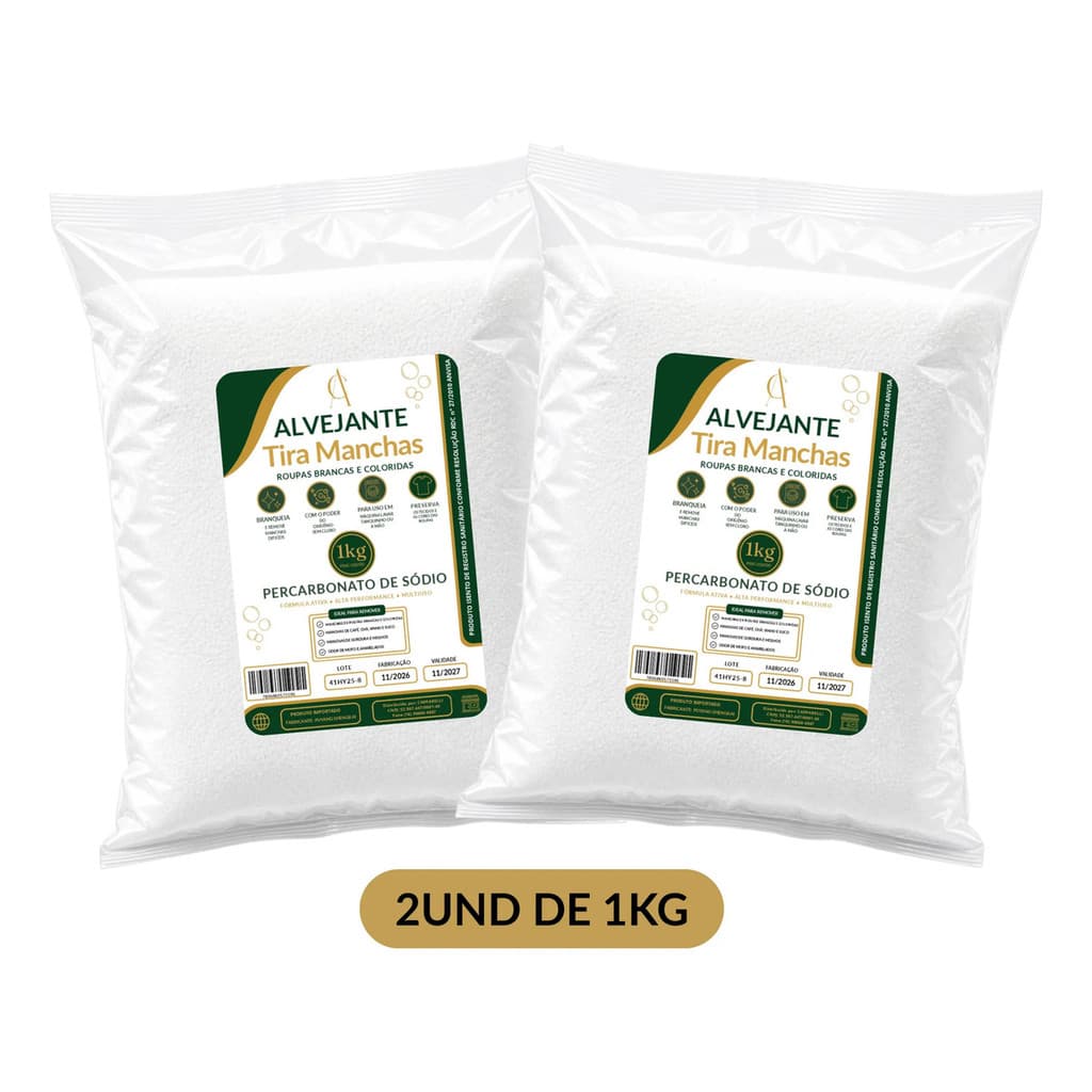 2kg Percarbonato De Sódio Tira Manchas Alvejante  Roupas