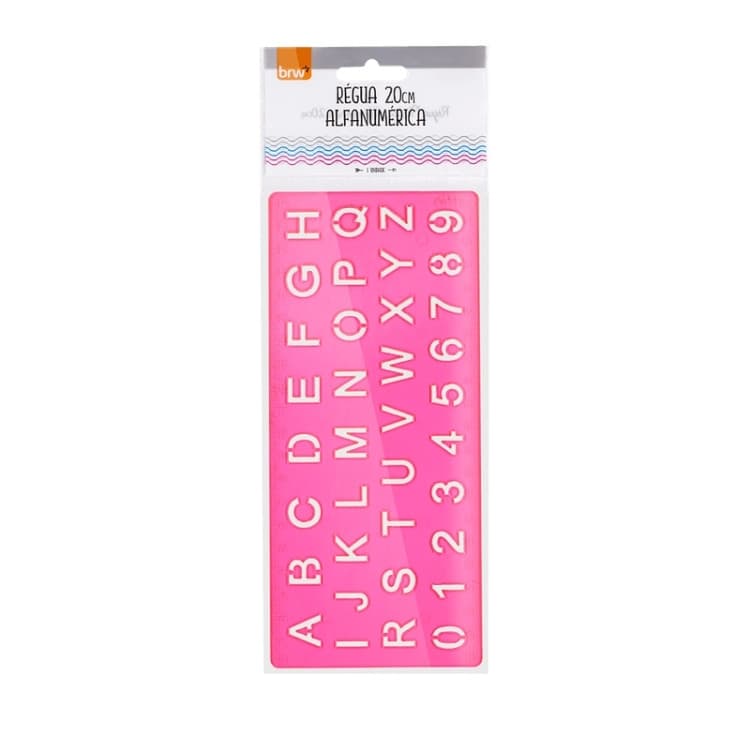 Régua Plástica 20cm Alfanumérica BRW