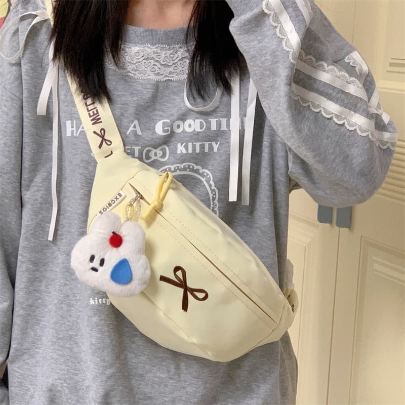 Meninas saco de peito 2025 novo estilo Casual saco do mensageiro menina moda arco simples bolsa de ombro cintura masculi