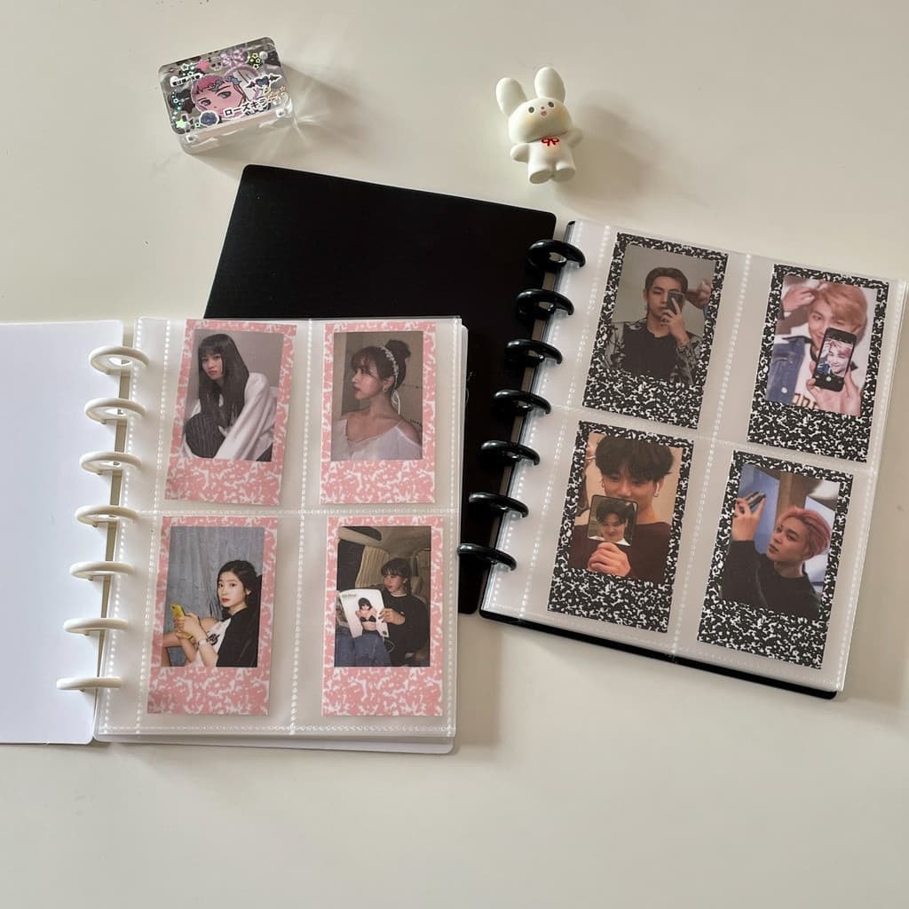 Álbum Binder A5 com Botão de Cogumelo, 80 Bolsos, Armazenamento de Fotocard, 7 Furos, Presente.