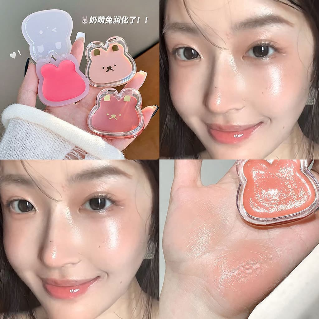 Cappuvini coelho brilho de água multiuso creme estilo coreano expansão alto brilho Blush menina Natural bonito festa de