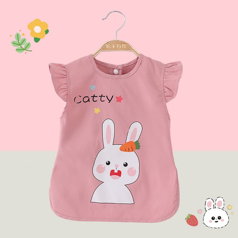 Babador sem mangas para bebês, blusa para comer, avental infantil à prova d'água, Anti-sujeira, verão, estilo fino, blus