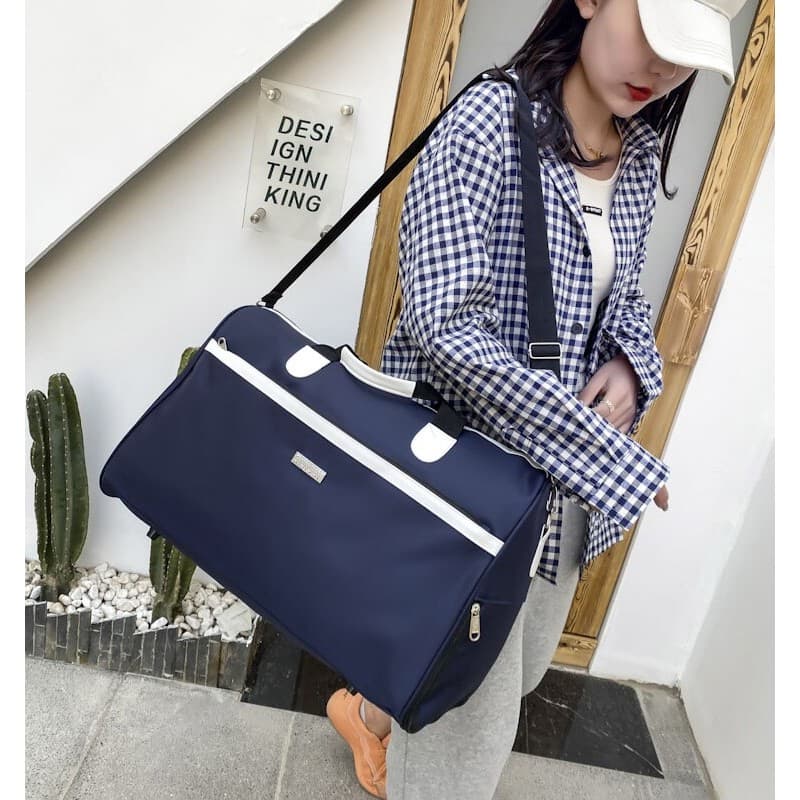 AOSIMAN Bolsa de viagem portátil Bolsa de viagem de grande capacidade à prova d'água dobrável Bolsa de bagagem masculina