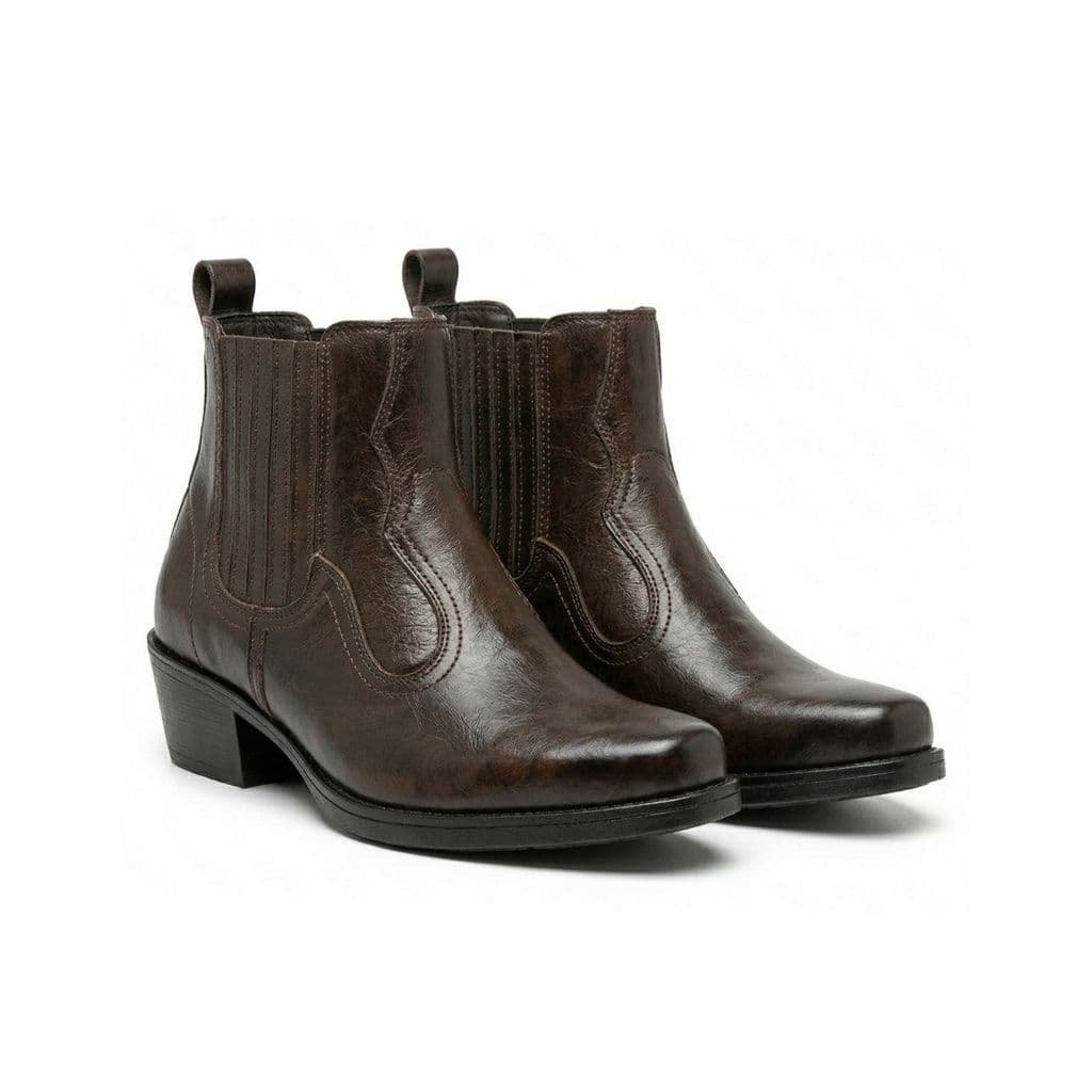 Botina Bota Masculina Country Couro Solado Costurado TR