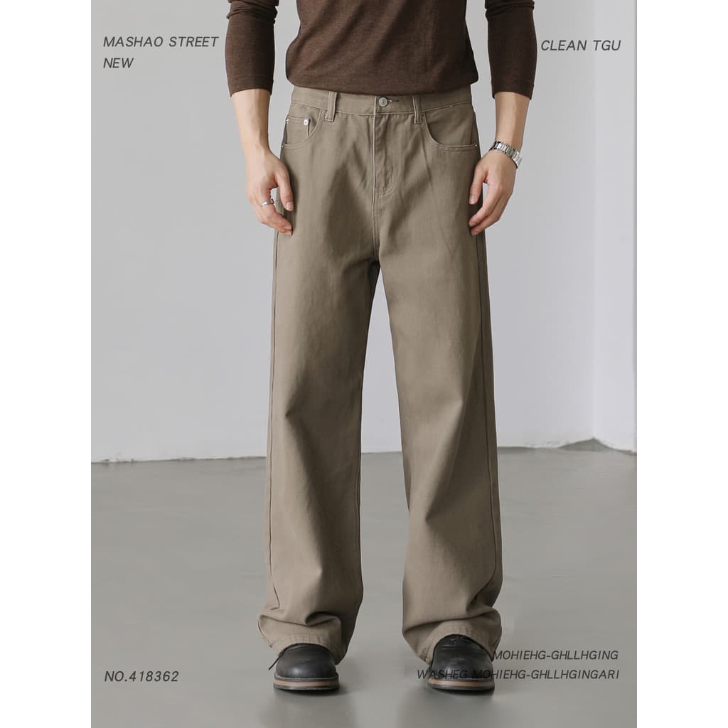 Americano Retro calças de brim de perna larga masculino 2026 novo estilo verão Melade Design mais magro olhar solto calç