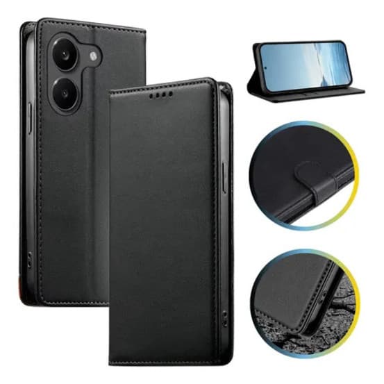 Capa Carteira Estojo Flip Para Xiaomi Poco X8 Pro Preta