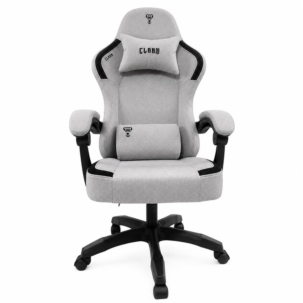 Cadeira Gamer Velt Silver Clanm Reclinável Tecido Cinza
