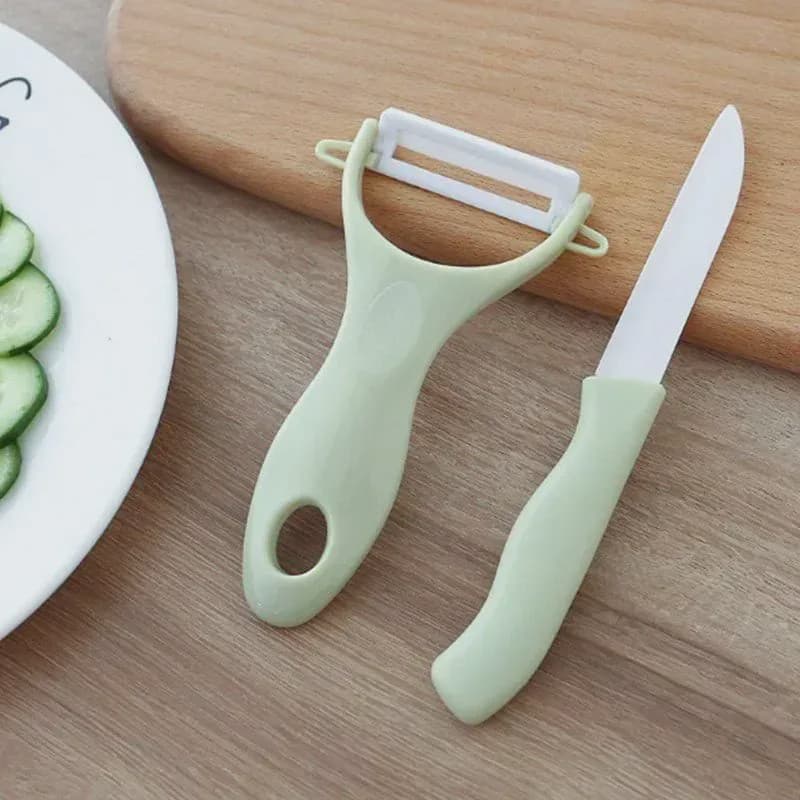 Kit Faca e Descascador de Legumes e Frutas Resistente 2 utensilios