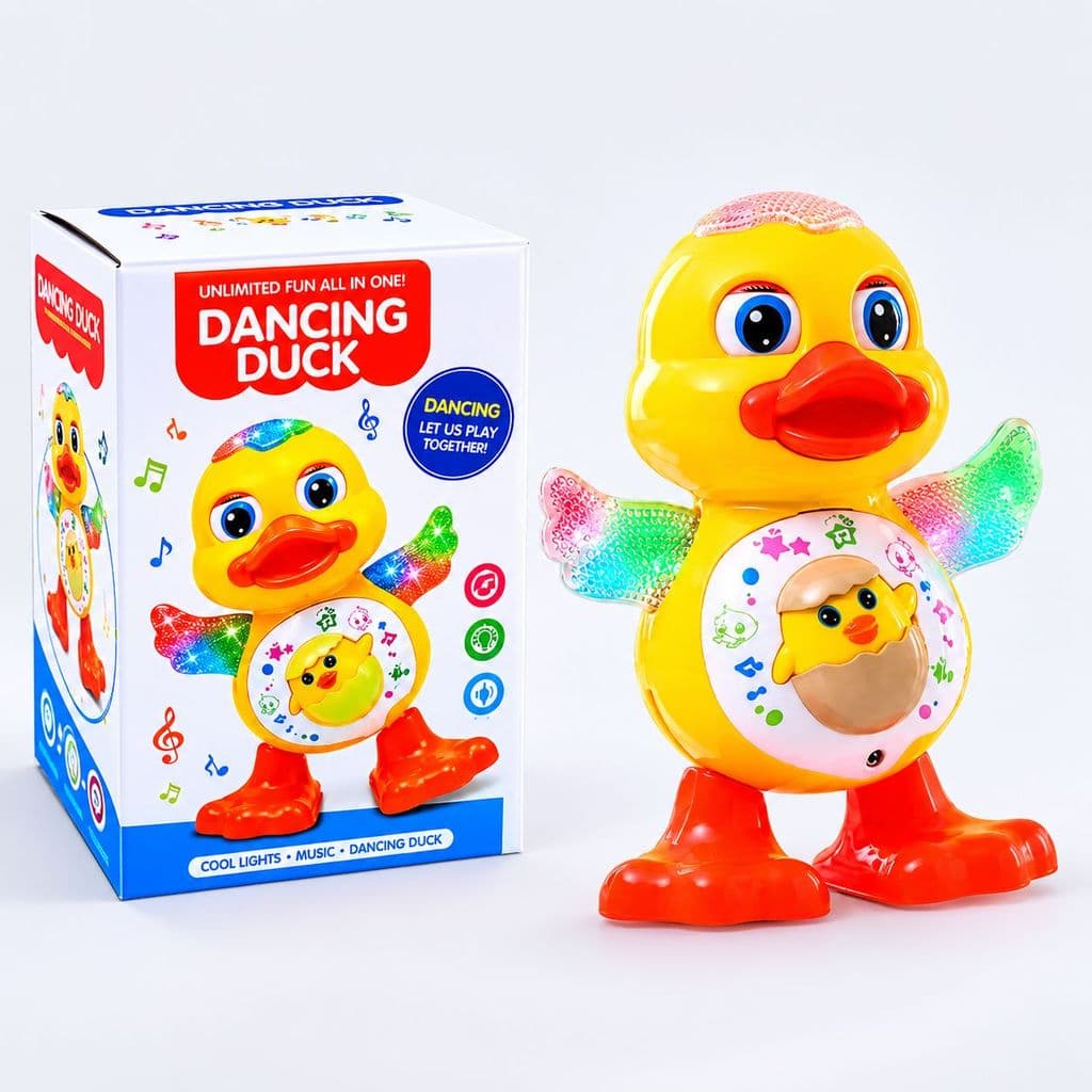 Brinquedo Patinho Pato Dançarino Musical Com Som Luz Infantil Dancante