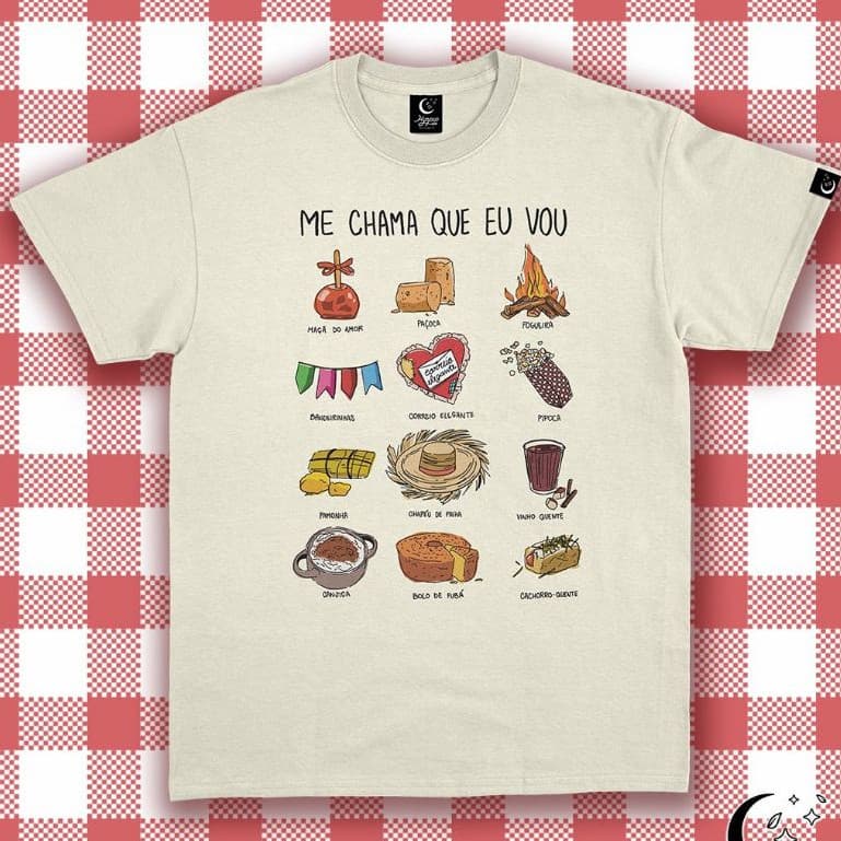 Blusa Feminina Algodão Camiseta Festa Junina - Off-White