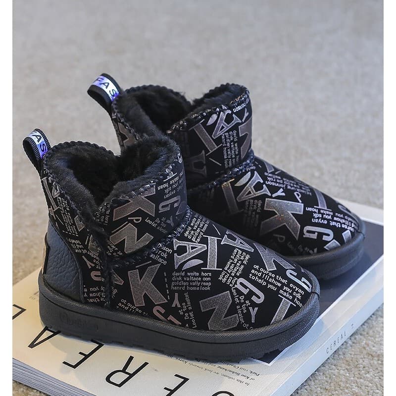 2025 inverno meninas botas de neve novo estilo forro de lã crianças botas engrossadas sapatos de algodão de neve sola ma