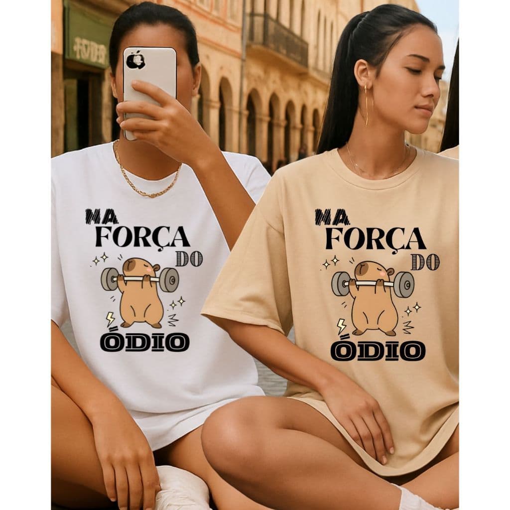 KIT 2 camisetas de academia NA FORÇA DO ÓDIO - Moda academia - camiseta feminina - treino - promoção