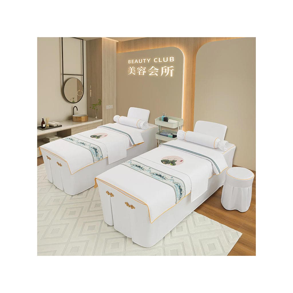 2025 novo estilo holanday beleza colcha salão de beleza dedicado folha cama toalha SPA fisioterapia loja massagem cama