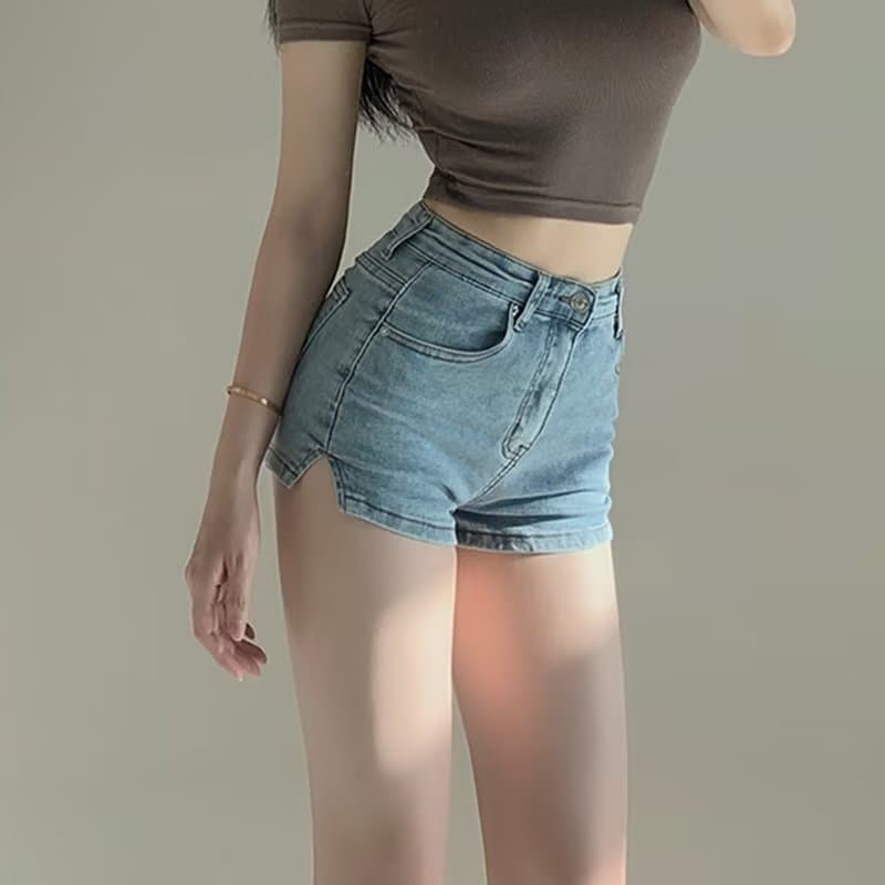 Tamanho grande calças quentes Jeans calças femininas europeias americanas meninas quentes Ultra-curtas collants vaginais