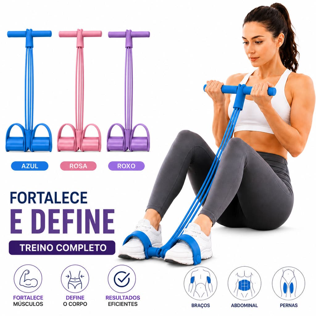 Elástico Extensor de Exercícios Pull Reducer Multi Função Academia Em Casa Uso Profissional