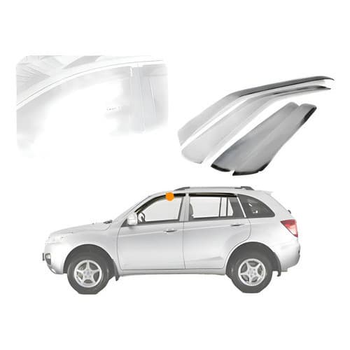 Calha De Chuva Acrilica Fumê X-60 4 Portas