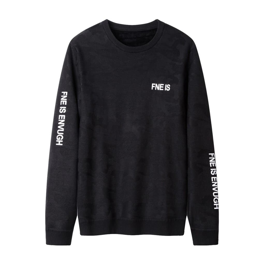 Romeo Inverno Masculino Cor Sólida Impressão Requintada Lã-Fleece Tecido Composto Casual Suéter de Manga Comprida