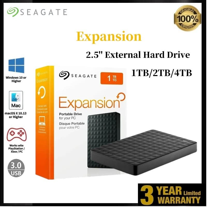 Seagate  4TB Disco Rígido Externo HD 2TB 1TB USB 3.0 Portátil De Estado Sólido