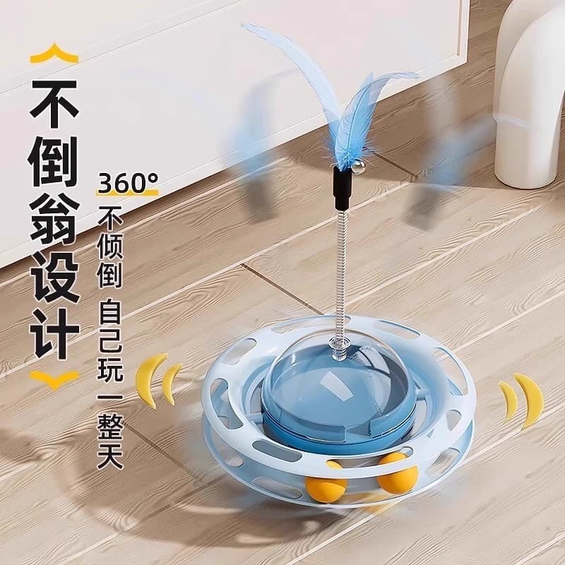Brinquedo Interativo Giratório com Varinha para Gatos, para Gatinhos e Gatos Adultos se Divertirem, Aliviarem o Tédio e