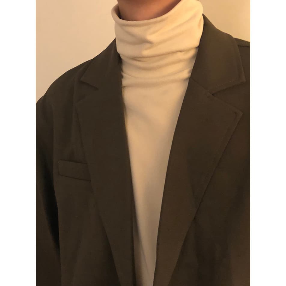 Terno interno gola alta camiseta masculina americano cityboy forro de lã de manga comprida camisa de fundo Design sentid