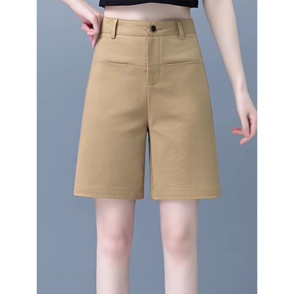 Shorts de terno de cinco pontos feminino 2026 verão novo estilo cintura alta solta em linha reta verão fino Casual calça