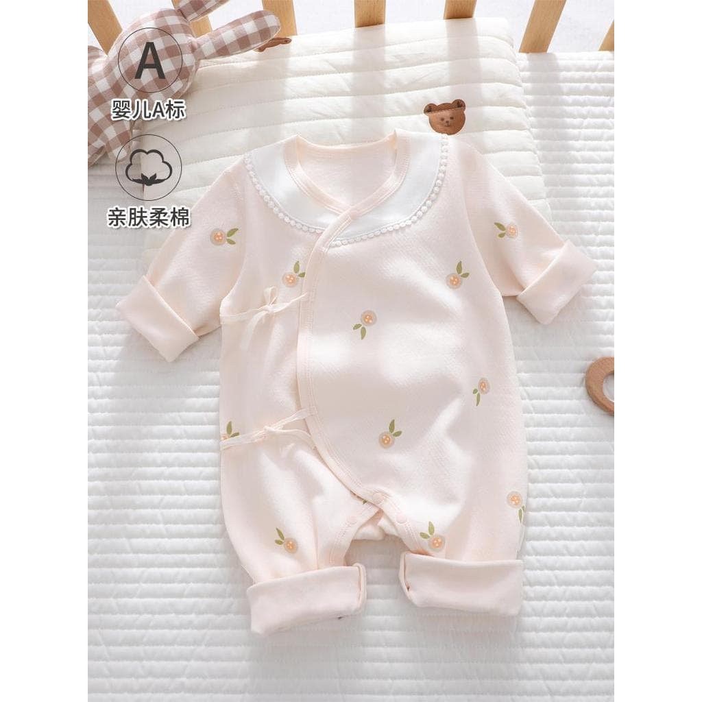 Macacão para bebês, roupas de primavera, novo estilo, camada única, algodão puro, recém-nascido, desossado, macacão, mês