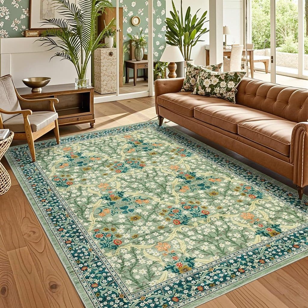 [Novo produto] boêmio flor sala de estar tapete quarto cobertor de cabeceira resistente à sujeira antiderrapante resiste