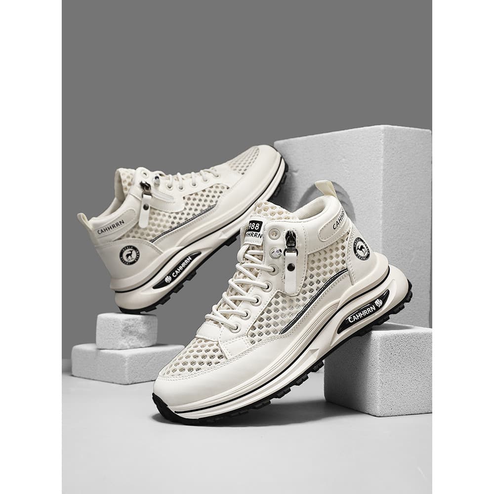 Sapatos masculinos verão gelo seda papai sapatos masculinos invisíveis 10cm malha aumentada sola grossa respirável tênis