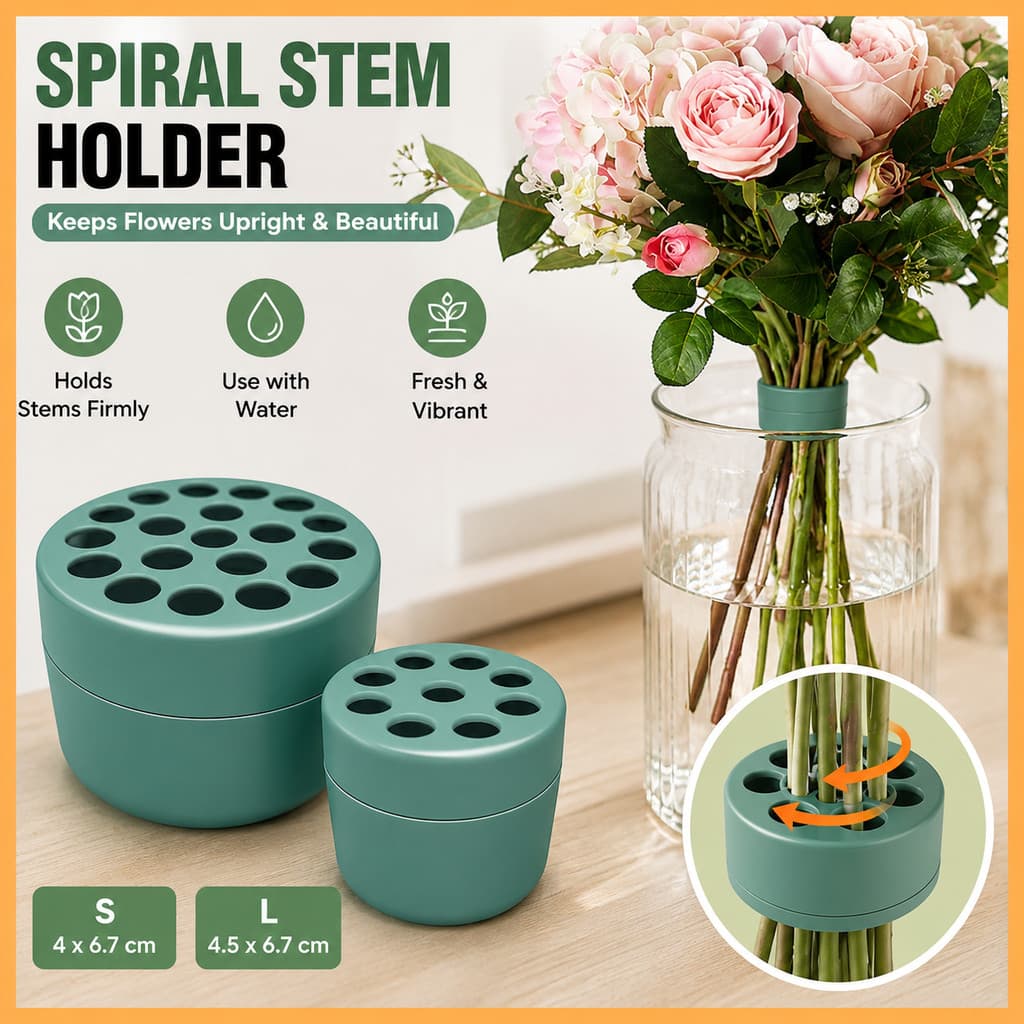 Suporte De Haste Espiral Ikebana Arranjo De Flores Resistente À Ferrugem Para Vasos Conjunto De Buquê DIY Transparente V