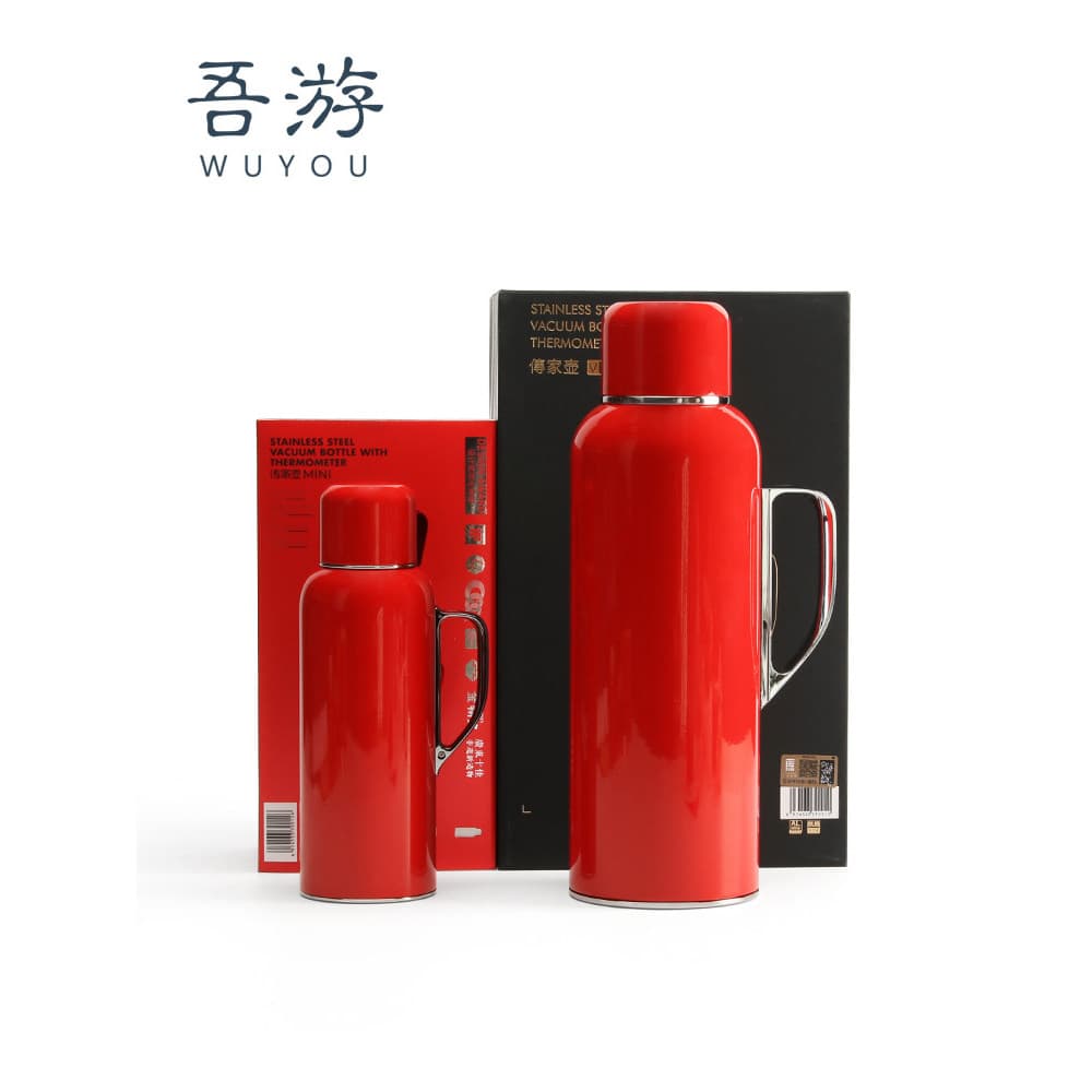 Wuyou garrafa térmica festiva de casamento 316 aço inoxidável bule de guisado doméstico vermelho High-End portátil dote