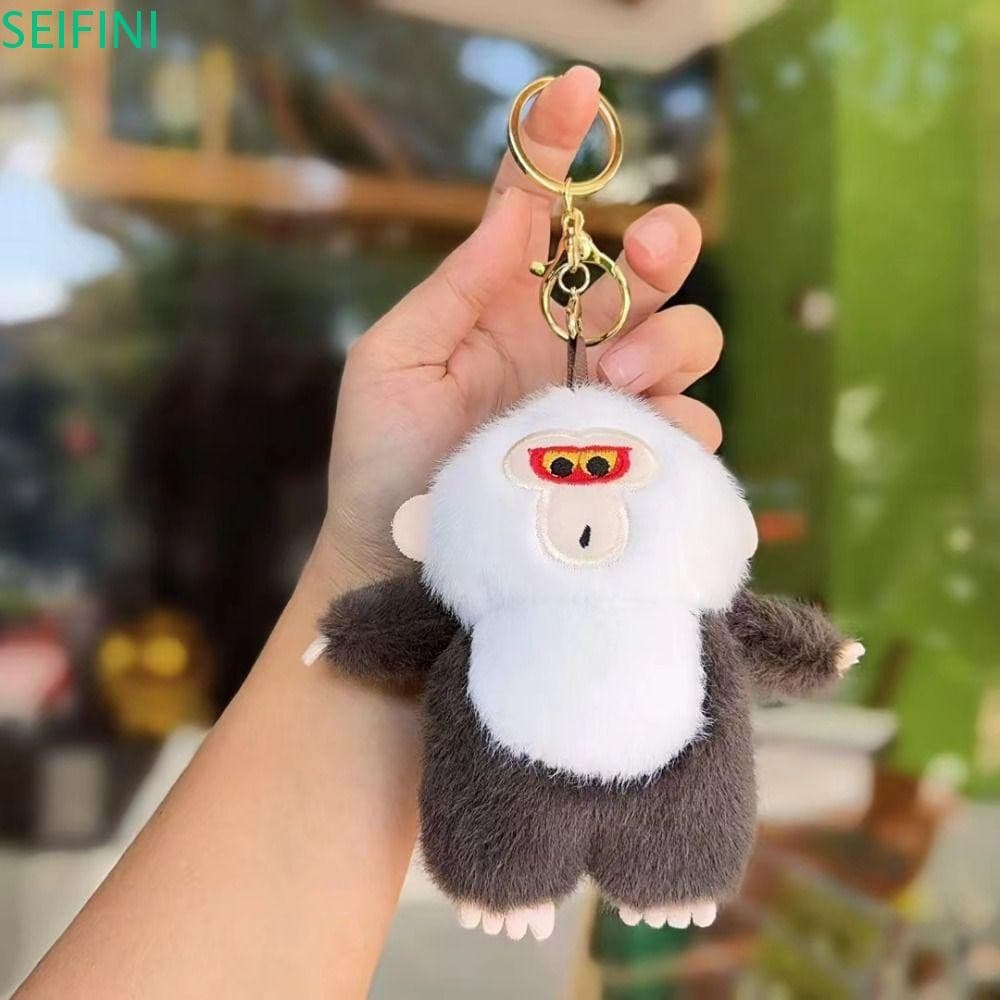 Chaveiro De Boneca SEIFINI Chimpanzés , Porta-Chaves De Pelúcia Macaco De Face Branca Brinquedo , Pele Macia