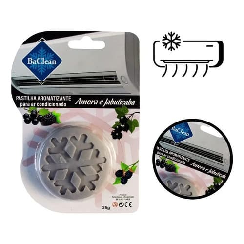 Pastilha Aromatizante Para Ar Condicionado 25g Vários Aromas Amora E Jabuticaba