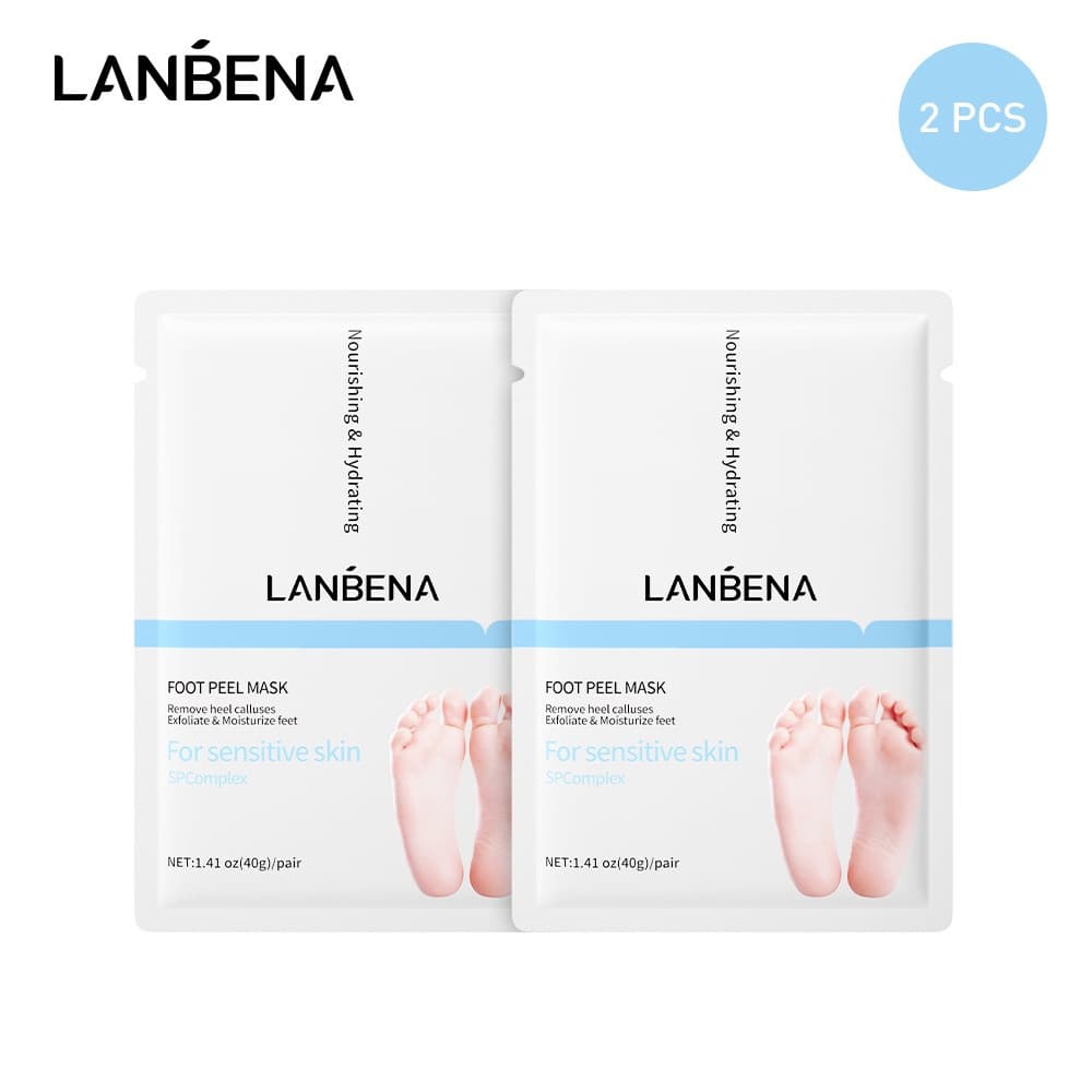 Máscara esfoliante para os pés LANBENA, repara pele seca e sensível, restaura o estrato córneo, remove células mortas in