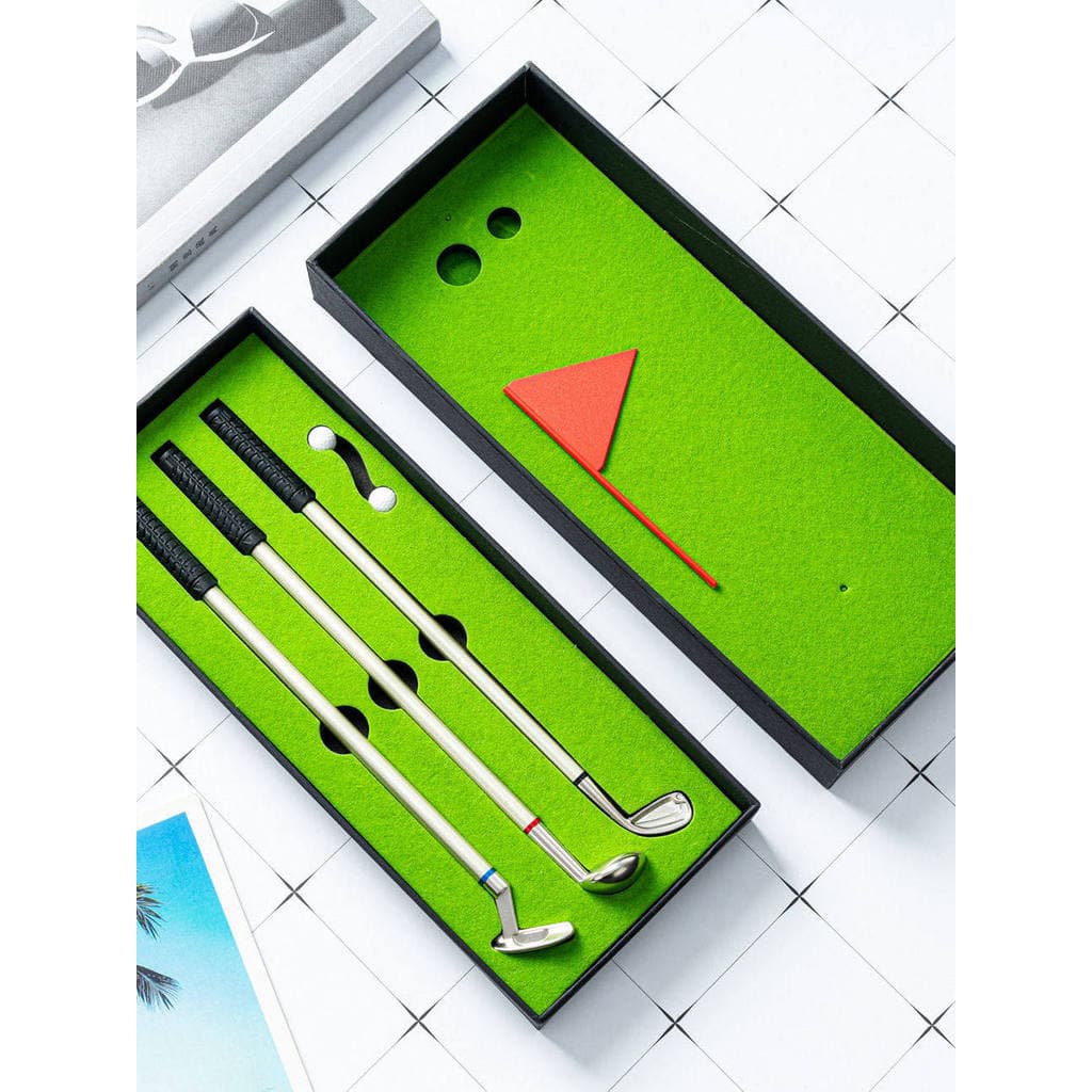Engraçado novo golfe Mini estádio caneta esferográfica caixa de presente conjunto criativo clube caneta esferográfica Ge