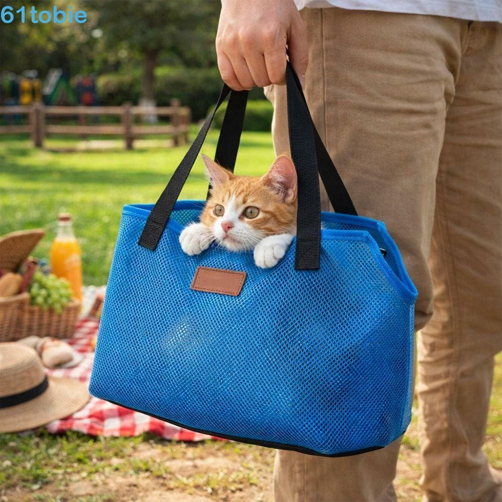 Bolsa Transportadora Para Gatos TOBIE , De Viagem Confortável Animais De Estimação De Malha Respirável Ombro Resistente