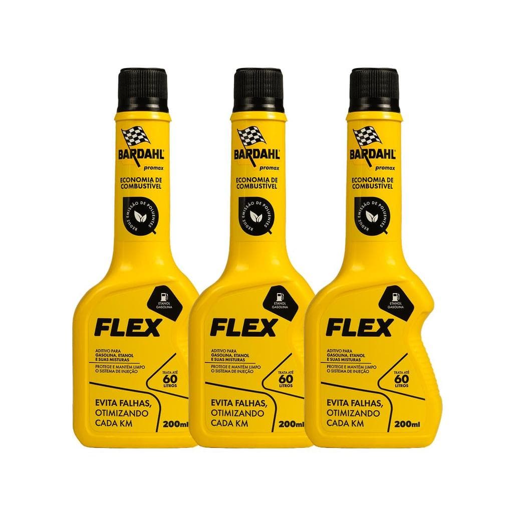 Aditivo Combustível Bardahl Flex 200ml Kit 3 Un.