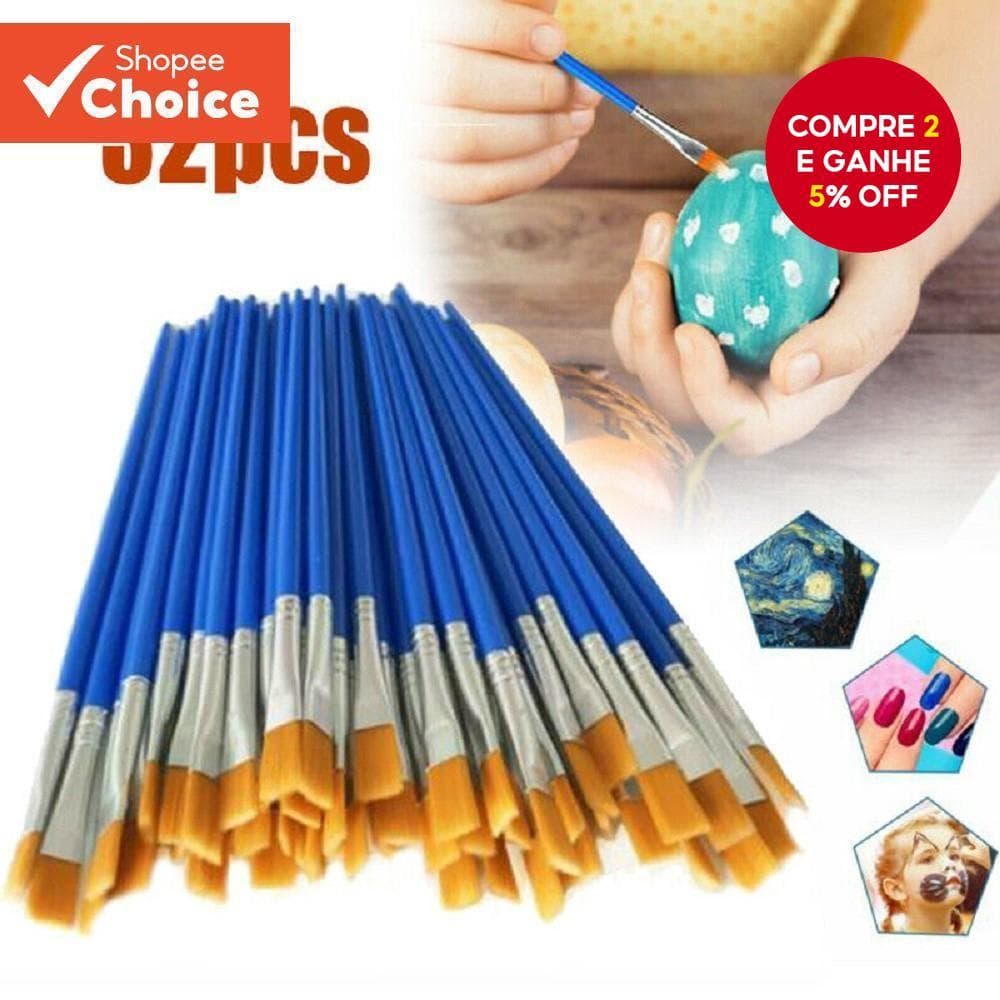 Artista 32 Pçs Pincéis De Pintura Plana Conjunto Acrílico Óleo Aquarela Conjuntos De Ferramentas Pincel Papelaria DIY Di