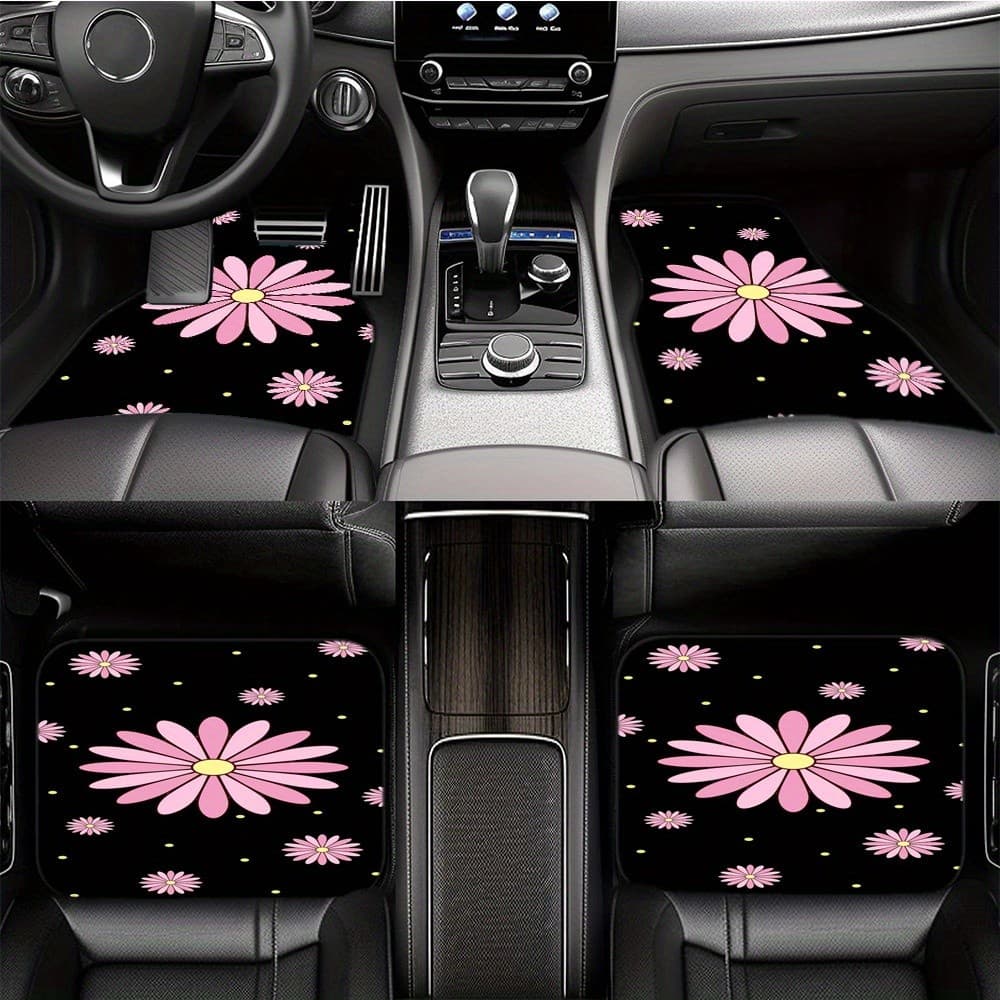 4 peças crisântemo tapete de carro almofada de assento traseiro dianteiro do carro Interior do carro almofada de impress