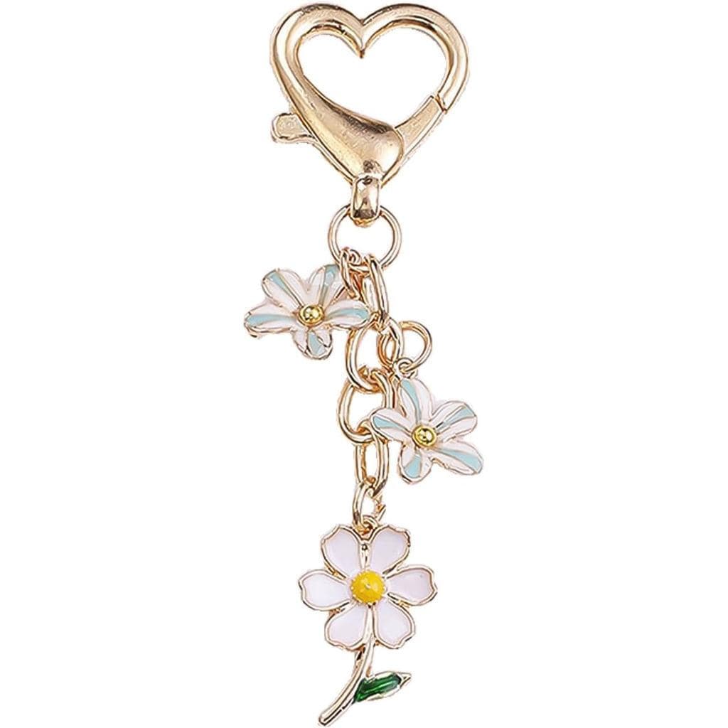 Chaveiro De Flor Estética , Fofo Em Formato Floral , Bolsa Pingente Pendurado , Chave De Carro , Acessório De Decoração